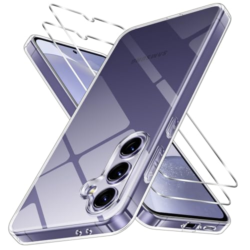 Oelrstfe Etui na telefon Samsung Galaxy S24 5G, nigdy nie żółknie, cienkie, miękkie silikonowe tworzywo TPU, przezroczyste, odporne na uderzenia, przezroczyste, odporne na zarysowania, etui na telefon