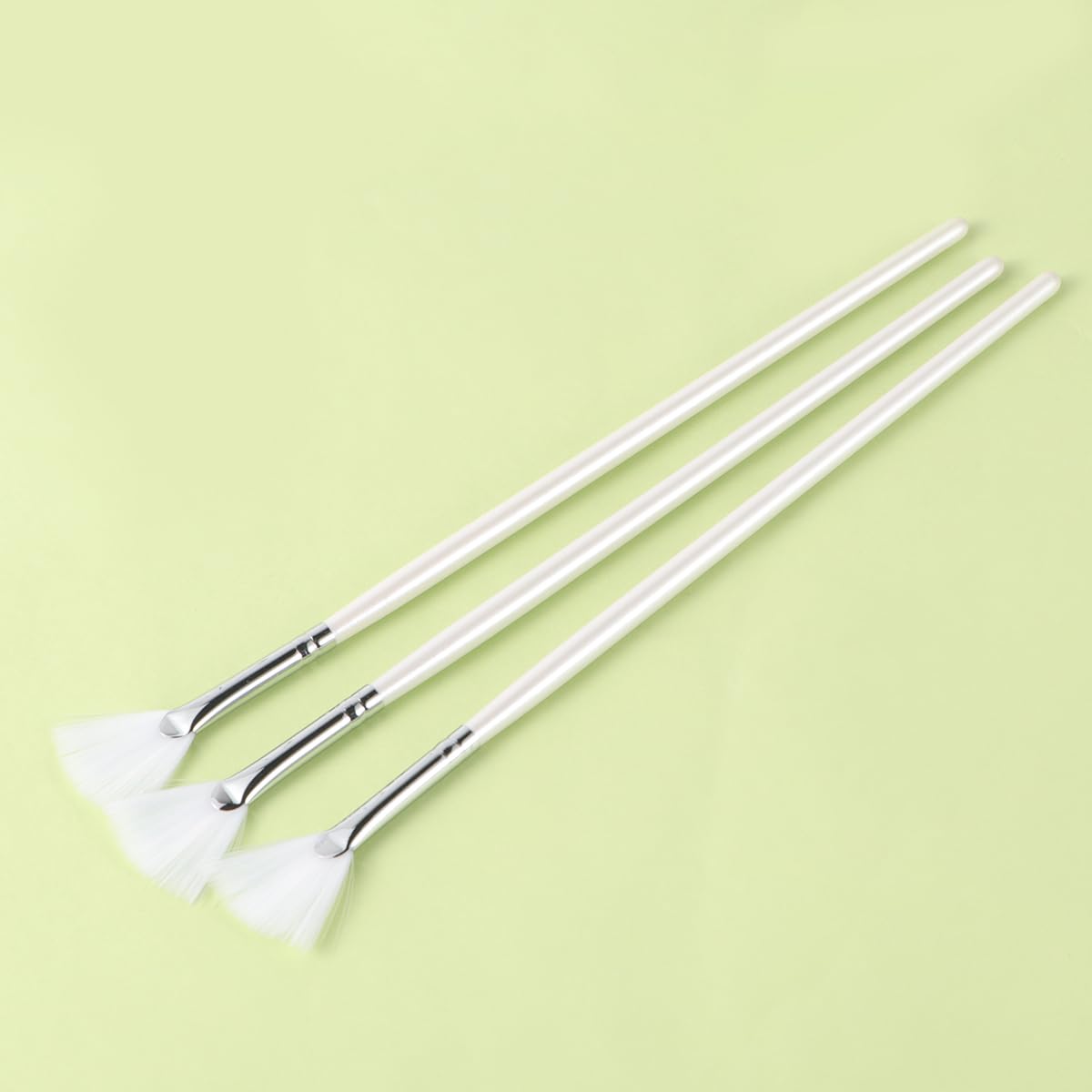 DOITOOL 12Pcs Facial Fan Brushes Set Long Handle Soft Slim Fan Shape Face Mask Applicator for Precise Skin Care and Diy Facial Treatment
