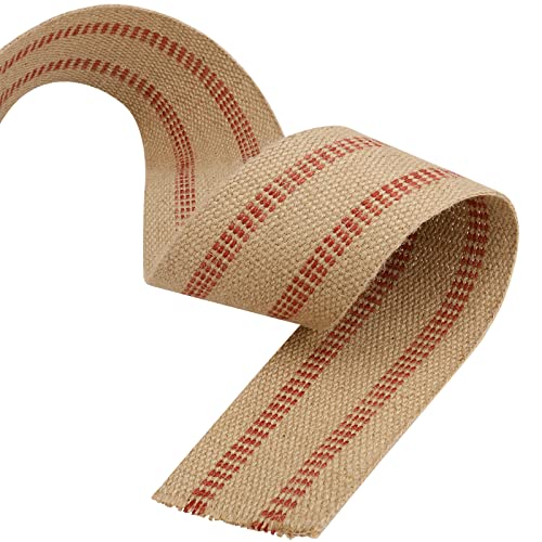 Premium 3.5-Inch x 33-Yard Jute Webbing Tape with Red Stripes for Furniture Repair and Crafting – Durable Burlap Upholstery Supply 5 Premium 3.5-Inch x 33-Yard Jute Webbing Tape with Red Stripes for Furniture Repair and Crafting – Durable Burlap Upholstery Supply - Image 4