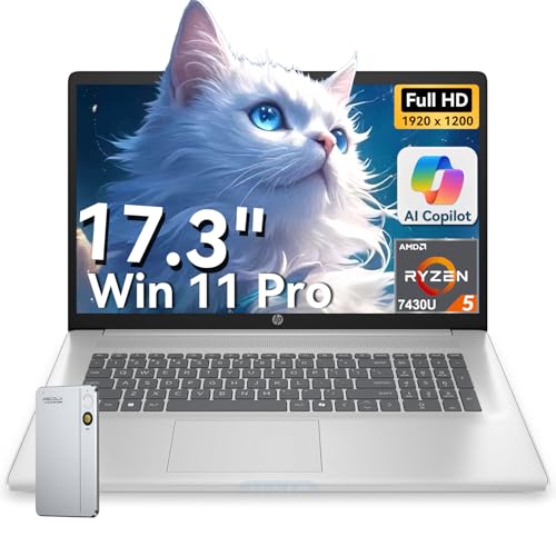 HP 17�C���`�m�[�g�p�\�R���AAMD Ryzen 5 7430U(Beats i7-1165G7)�A32GB RAM 1TB NVMe SSD Windows 11 Pro�A17.3�C���`FHD IPS�ACopilot AI�A�e���L�[�L�[�{�[�h�AType