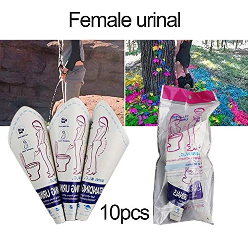 Seasaleshop 10pcs Urinario Femenino Portátil, Urinario de Papel desechable WC para Mujer, Ideal para Viajes, Coches, Campo, Embarazadas, Pacientes