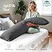 Body Pillowcase 20 x 72 Body Pillow Cover Dark Grey Zipper Closer Set of 1 Body Pillow Case Premium- 600 Thread Count Hotel Quality 100% Natural Cotton Body Pillowcases 20 x 72,Dark Grey Solid