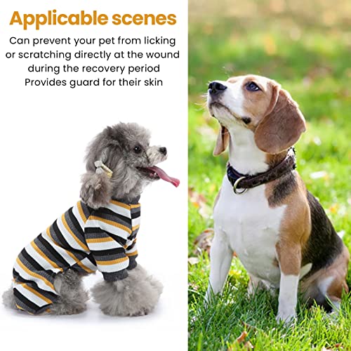 Pijama listrado para cachorro MISNODE Macacão de cachorro quente de 4 pernas para clima frio, macacã