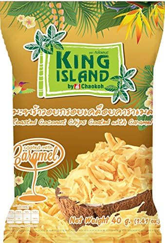 King Island Roasted Coconut Chips 40 g, Healthy snack (Caramel)