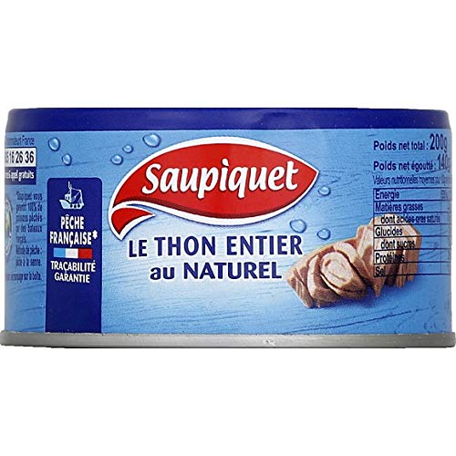 Saupiquet – Atún con melocotón natural – 93 g – 4 unidades – Se vende en juego – Envío gratis en Francia