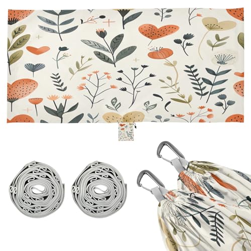 Kigai Cartoon Plants Camping Hammock Durable & Portable Travel Hammock Holds 330lbs with Tree Strapsm, Pocket, Camping Accessories