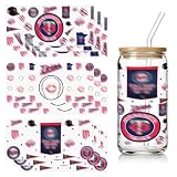 UV DTF Cup Wraps for 16 OZ, 9 Sheets Sports Baseball Bats Gameday Waterproof UV DTF Tumbler Wrap for Glass Water Bottle,World Series Rub on Transfer Stickers Decals for DIY Coffee Cups Decoration