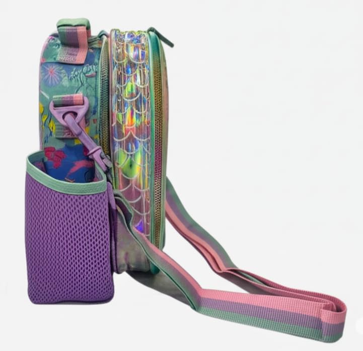 Image of Lunch Bag for Kids, Lunch Bag for Office Men, Women and Kids, Canvas Tiffin Bags for School, Picnic, Work, Carry Bag for Lunch Box and Water Bottle (Vertical Mermaid D)