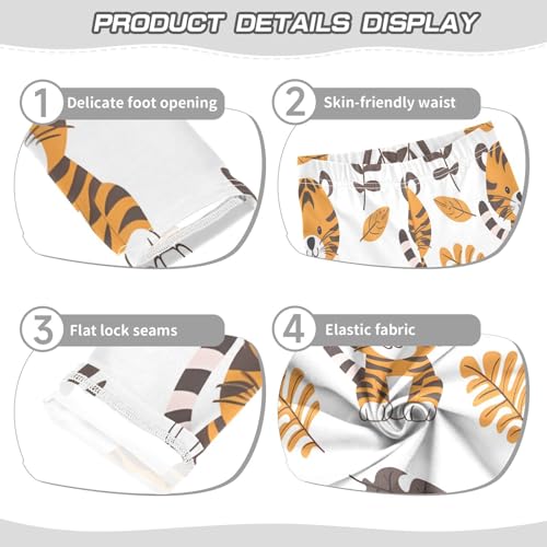 Toddler Girls Leggings Printed Yoga Pants Leggings Tigers Brown Leaves for Kids3