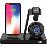 PRESS PLAY ONE Dock (Apple Certified) Power Station Dock, Stand & Built-in Lightning Connector for Apple Watch Smart Watch (Series 5, 4, 3, 2, 1, Nike+), iPhone, iPad & iPod (Dock + Speaker (Black)