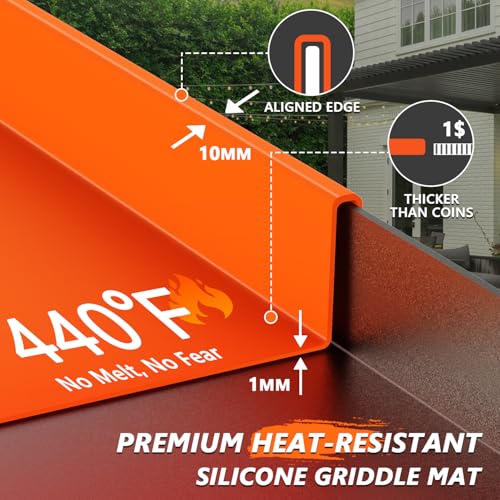 rumlick Silicone Griddle Cover for Blackstone - Full Protection Waterproof Griddle Top Cover All Year Round Protective Mat for Black Stone Accessories (28" Orange) by rumlick - Image 6