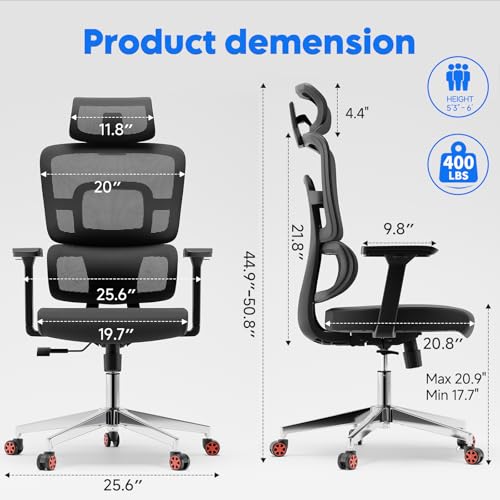 Image of Drafting Chair, Ergonomic Tall Office Chairs for Standing Desk, Home Office Desk Chair with Lumbar Support and Adjustable Flip-up Armrests & footrest (04black)