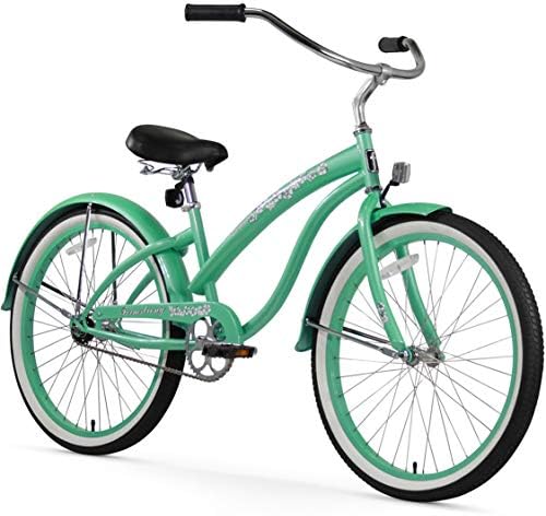 Firmstrong Bella Classic 3-Speed Beach Cruiser Bicycle, 24-Inch, Mint Green