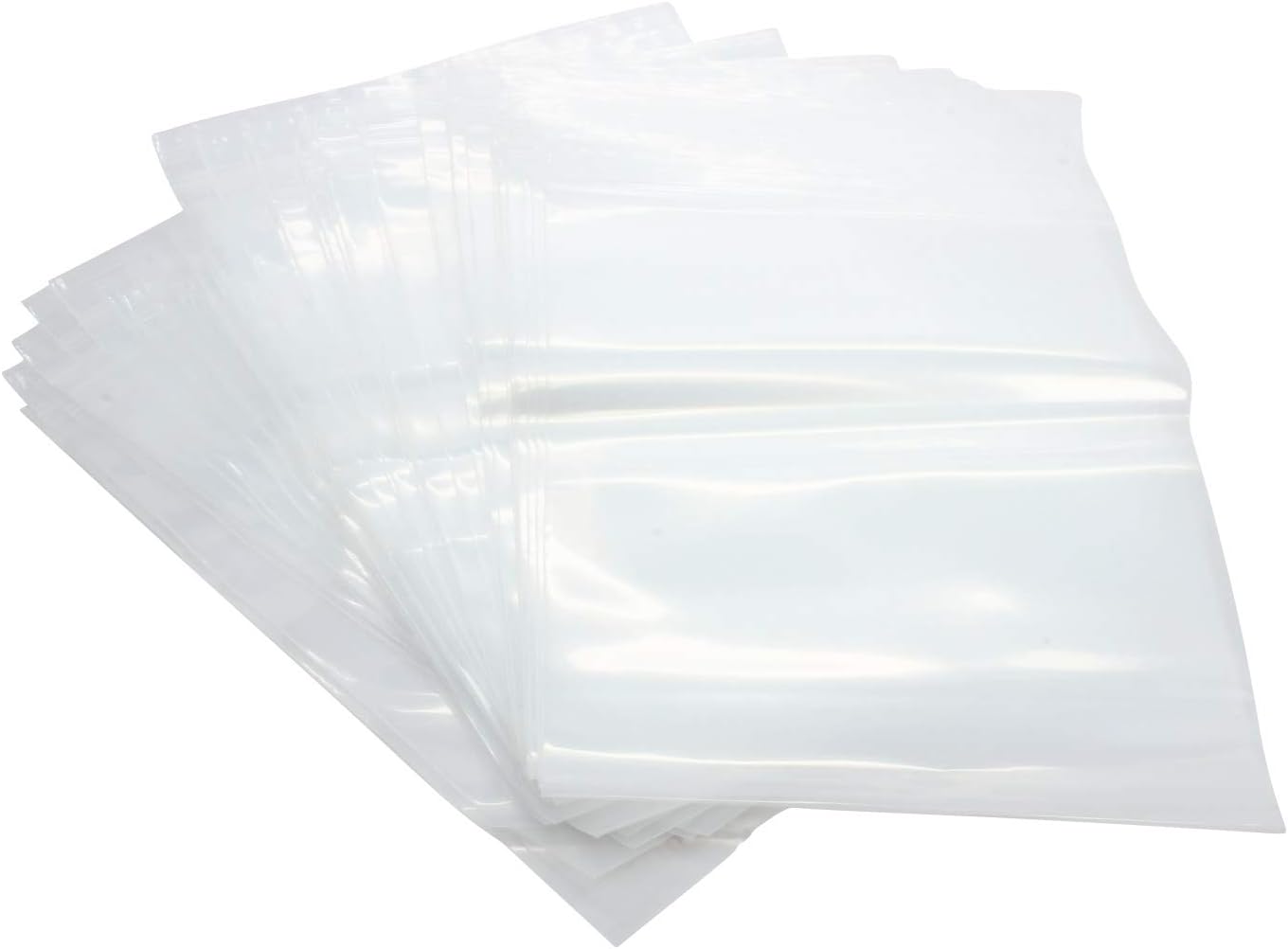 100 Pack Rok Hardware Heavy Duty 8 x 10 Resealable 4Mil Thick Writable Dispenser Plastic Big Clear Poly Zip Food Safe Storage Bags, Large RZ4R810