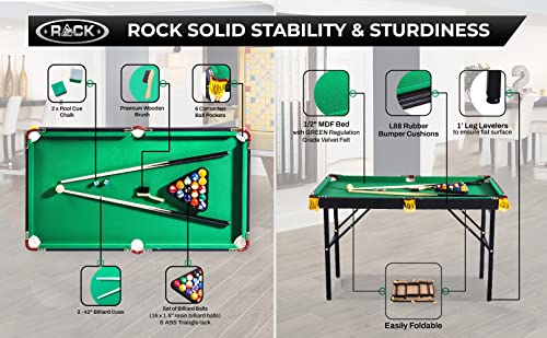 Rack Leo 4-Foot Folding Billiard/Pool Table (Green) #TOP5
