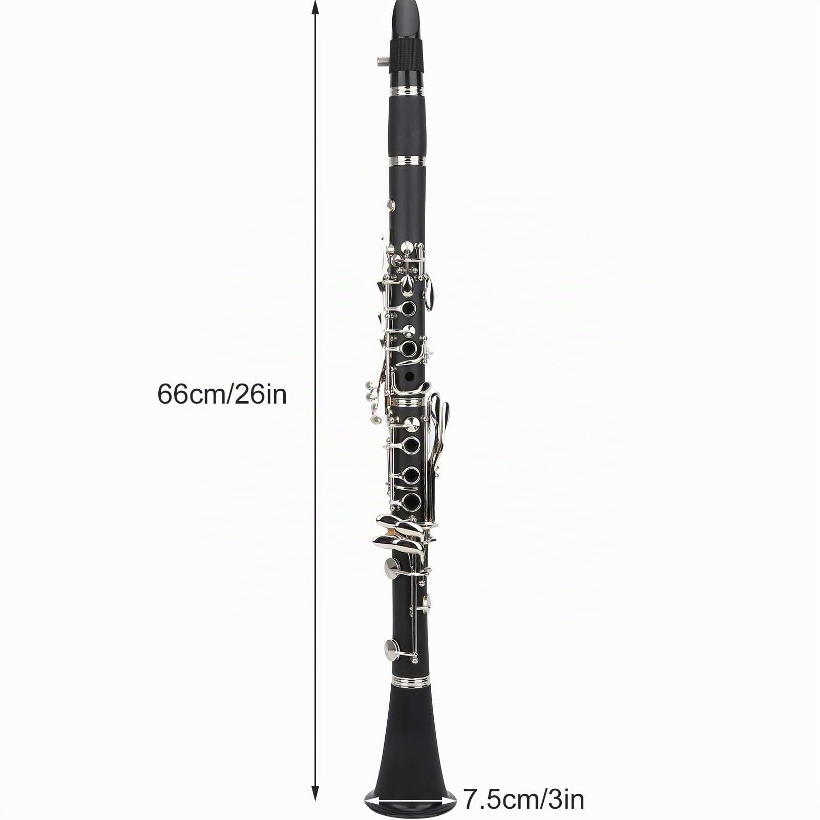 Conjunto de Clarinete Profesional en Si bemol, clarinete portátil para niños, ideal para aprender a tocar, en color negro