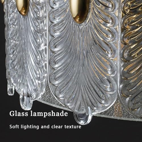 Hauteur réglable pour ce lustre en verre adaptable aux plafonds bas