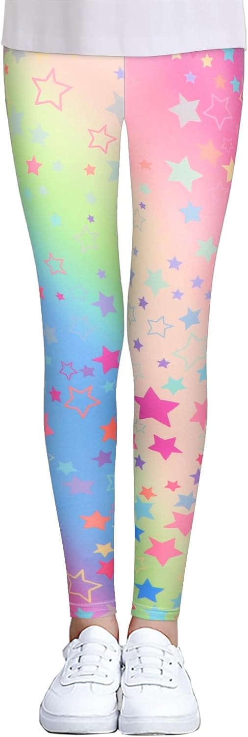 iLover Toddler Girls Cute Stretch Athletic Leggings Little Kids High Waisted Yoga Pants Ankle Length - Image 3