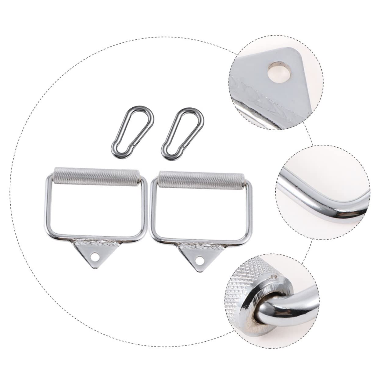 BESTonZON 4 Maniglie D per Allenamento con Ganci Attacco Versatile per Palestra per Bicipiti Tricipiti e Spalle