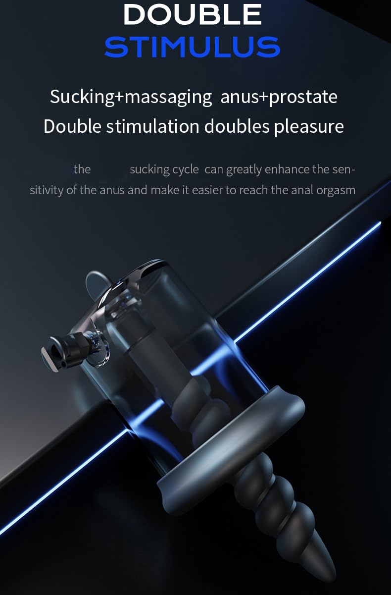 Set Anal Plug con Pompa a Vuoto in Silicone – Stimolatore Clitoride e Anale per Uomini e Donne (Nero, Spirale)