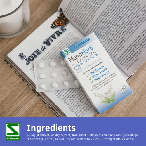 Schwabe Pharma - MenoHerb - Menopause Relief - Black Cohosh Root Extract 6.5mg - Traditionally Used for Hot Flushes, Night Sweats and Mood Swings - 30 Tablets - Image 4