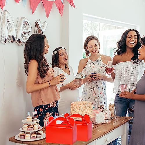 Mooray 30 Pack Treat Boxes Candy Boxes Gable Boxes Party Favor Boxes With Handles Goodie Boxes Paper Gift Boxes For Kids Birthday Party Baby Shower Wedding Halloween Christmas(Red) #TOP6