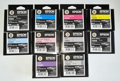 Epson Cartouches d'encre T46S Originales, Ensemble Complet, T46S1, T46S2, T46S3,
