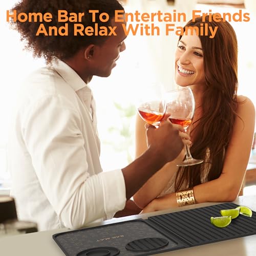 Bar Mat, Bar Accessories, Multifunctional Folding Cocktail Mat with Cutting Board, 18" X 12"(Black) Drying Mats,Bar Mat for Countertop,Bar Decorations for Home , Outdoor Bar Accessories ,Travel by ZJWZLG - Image 6