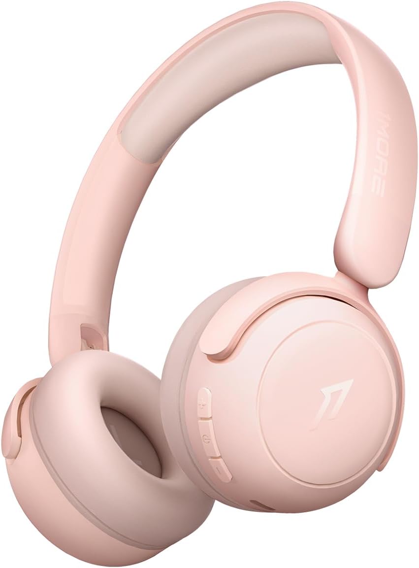 SonoFlow Mini HQ20 Kids Wireless Bluetooth Headphones – 85dB Safe Volume, 65H Playtime, Lightweight Foldable Over-Ear Headset with Mic for School/Study/Travel, Gifts for Boys/Girls, Pink