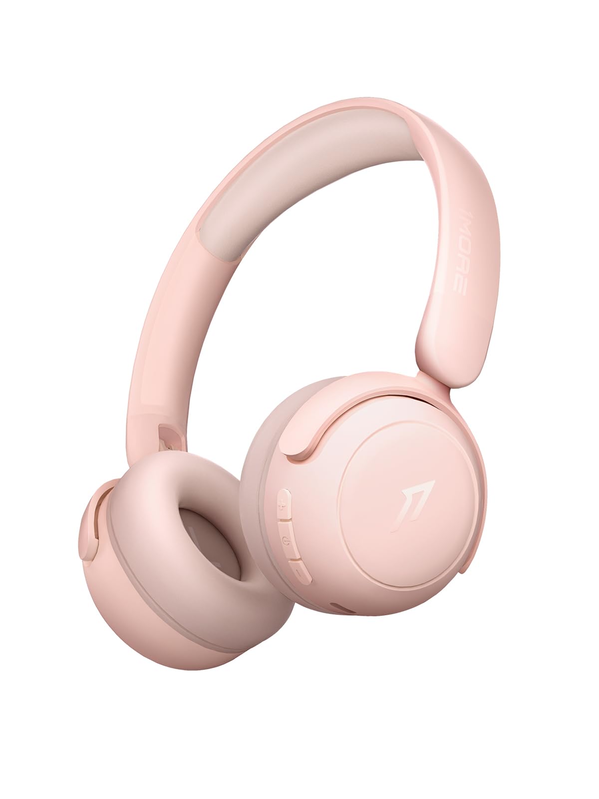 1MORE HQ20 Wireless On-Ear Headphones with Microphone, 85dB Safe Volume, 65H Playtime, Lightweight Foldable Bluetooth Headphones for School/Travel, Android and iOS Compatible, Pink