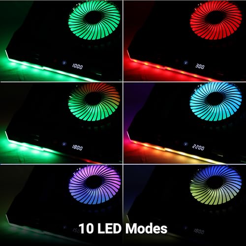 ZEBRONICS NC9200, Laptop Cooling Pad, 140mm RGB LED Fan, Upto 19 inch Laptop, Dual USB Port, Magnetic Foam Cushioning, Detachable Mobile Holder,... - Image 5