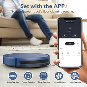 Robot Vacuum and Mop Combo, 2 in 1 Robotic Vacuum Cleaner, with WiFi/App/Voice, Schedule Settings, Self-Charging, Ideal for Hard Floor, Pet Hair and Low Pile Carpet Robot Vacuum and Mop Combo 2 in 1 Robotic Vacuum Cleaner with WiFiAppVoice Schedule Settings Self Charging Ideal for Hard Floor Pet Hair and Low Pile Carpet