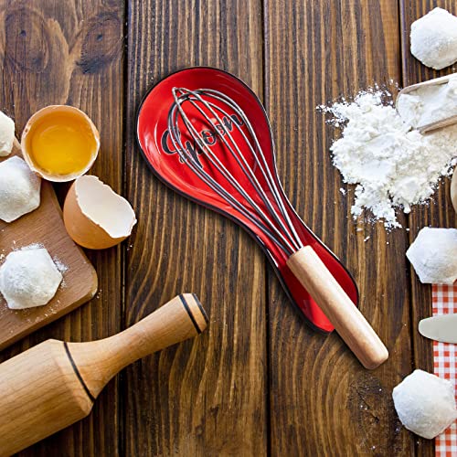 Ceramic Spoon Rest For Stove Top, Dayyet Large Spoon Holder, Farmhouse Spoon Rest For Kitchen Counter, Spatula Holder Utensil Rest For Ladles, Tong, Modern Farmhouse Kitchen Decor, Red #TOP5