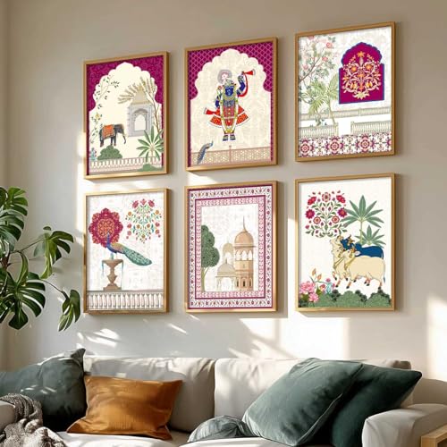 kotart Traditional Indian Wall Art Madhubani Paintings for Living Room ...