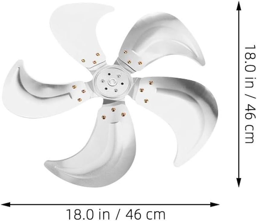 KOMBIUDA Pedestal Fan Blade Replacement 20-inch Industrial Aluminum 5-Blade Silver Alloy Compatible with 12mm Shaft for Floor and Standing Fans Workshop Cooling