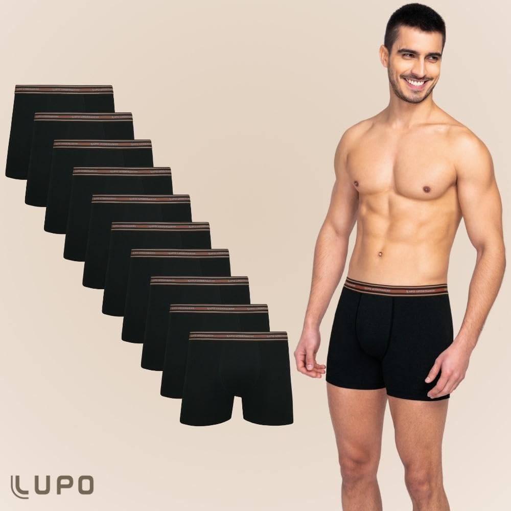 Kit 10 Cueca Boxer Lupo Algodão Cotton Respirável Masculina