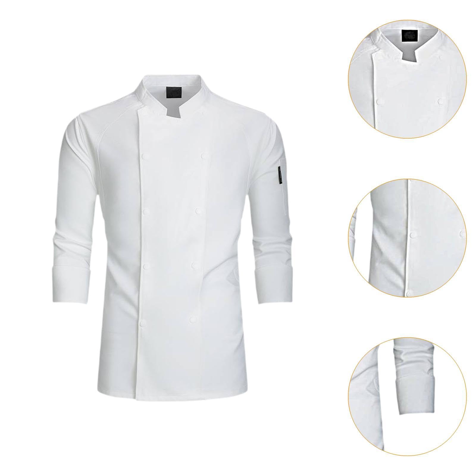 Deevoka Chef Coat for Men Women Comfortable Cooking Clothing Chef Clothes Chef Jacket, XXL