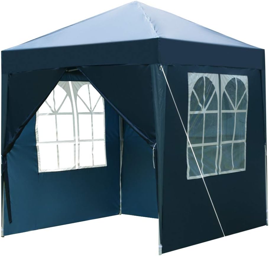 2 x 2m Two Doors & Two Windows Practical Waterproof Right-Angle Folding Tent Blue