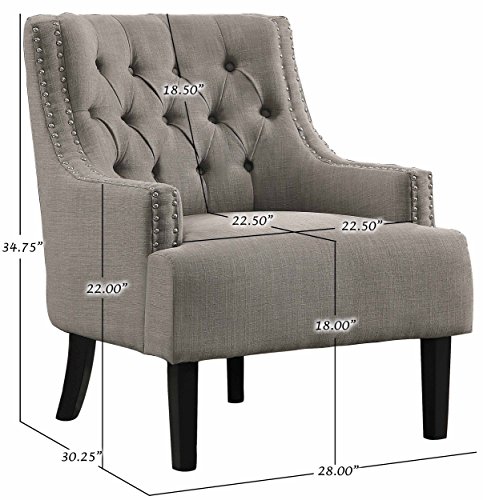 Homelegance Charisma Fabric Accent Chair, Taupe #TOP2