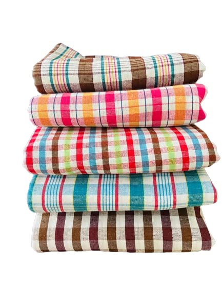 Amfs Store 100% Pure Cotton Bath Checks Towels Combo uni Sex Bath ...