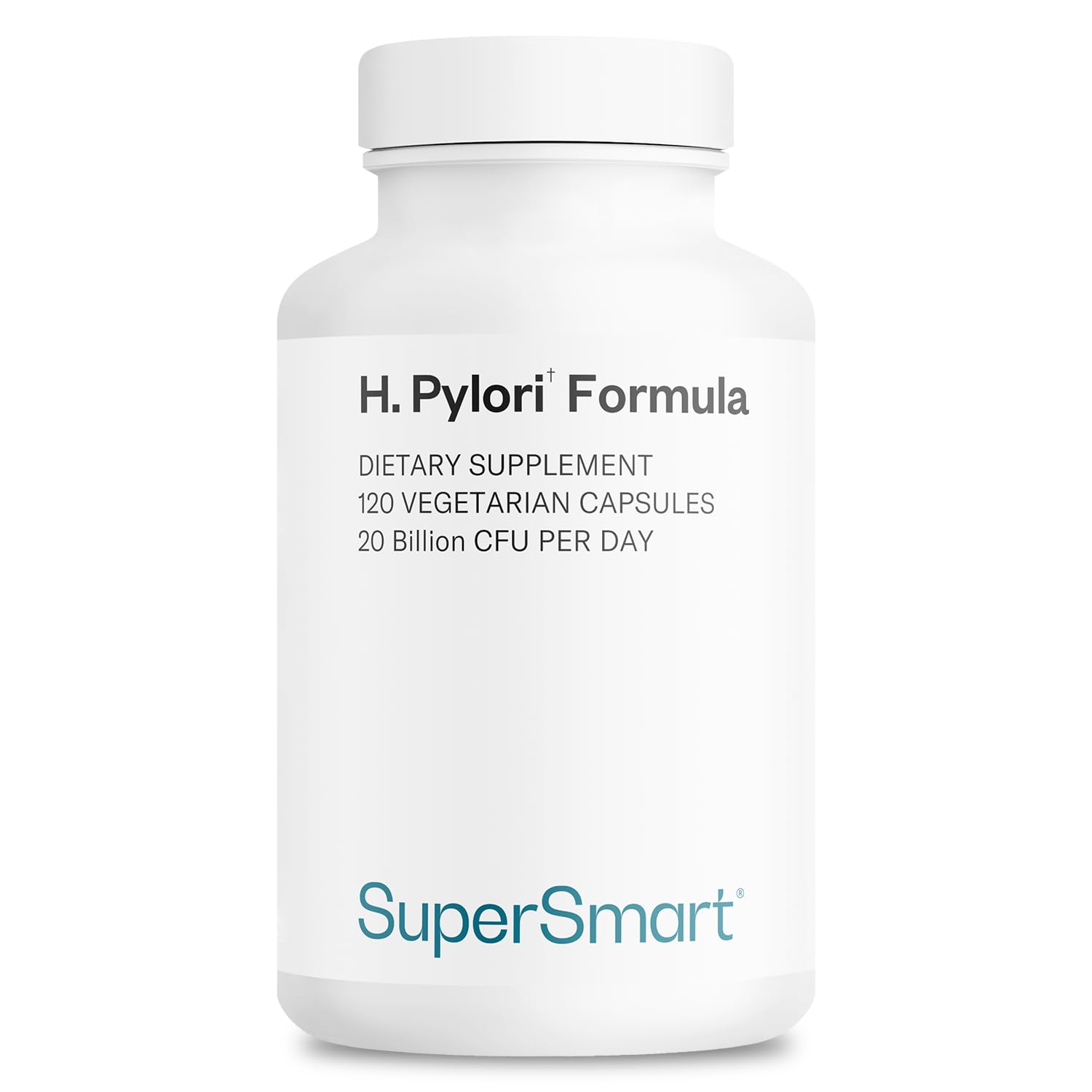 Supersmart Probiótico Lactobacillus reuteri DSM 17648 20 bilhões de UFC por dose diária, 120 cápsulas vegetarianas