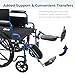 Drive Medical Blue Streak Lightweight Foldable Wheelchair - Enhanced Mobility Support - Durable Construction - Padded Comfort - Swing-Away Leg Rests - Desk Arms - Blue/Black - 16 Inch Seat