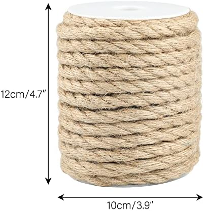 KINGLAKE 15m/49Feet Jute Rope Cord 10mm Thick Hemp Rope Thick Jute String For Wrapping, Home Decoration, Gardening Bundling