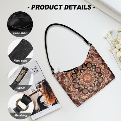 Image of Handbag for Women Leather Underam Shoulder Bag with Zipper Fashion Work Purse Waterproof Travel Wallet