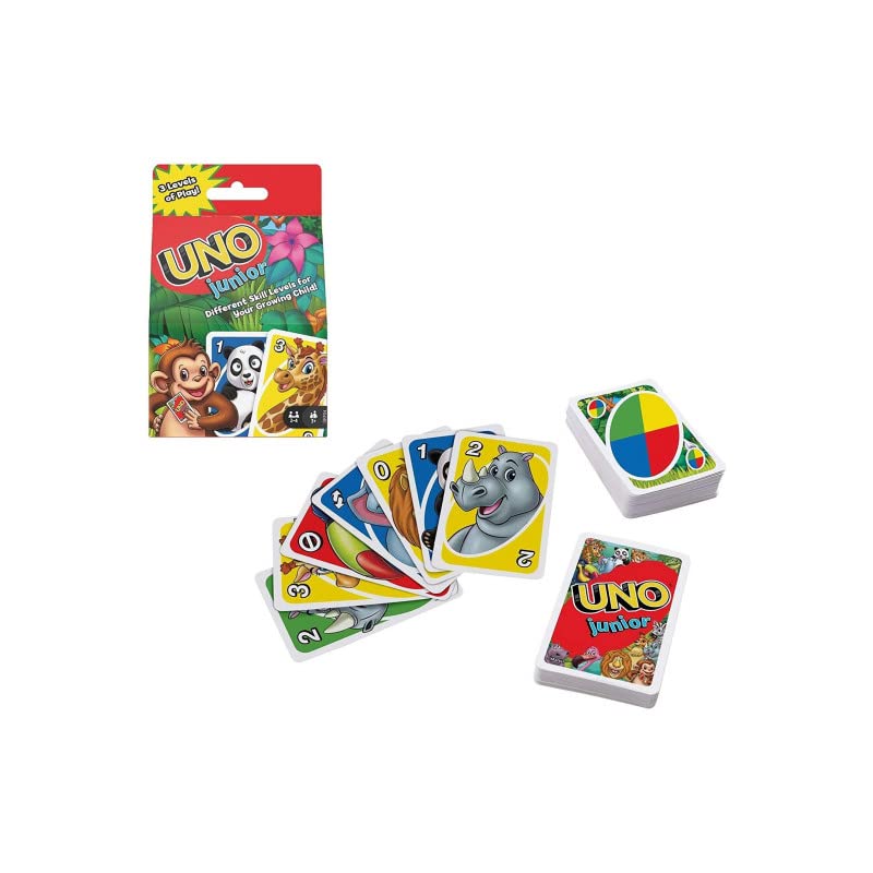 Mattel Games Juego de Cartas UNO Junior, Juego de Mesa para niños con Dibujos de Animales (Mattel GKF04) - Amazon Vine
