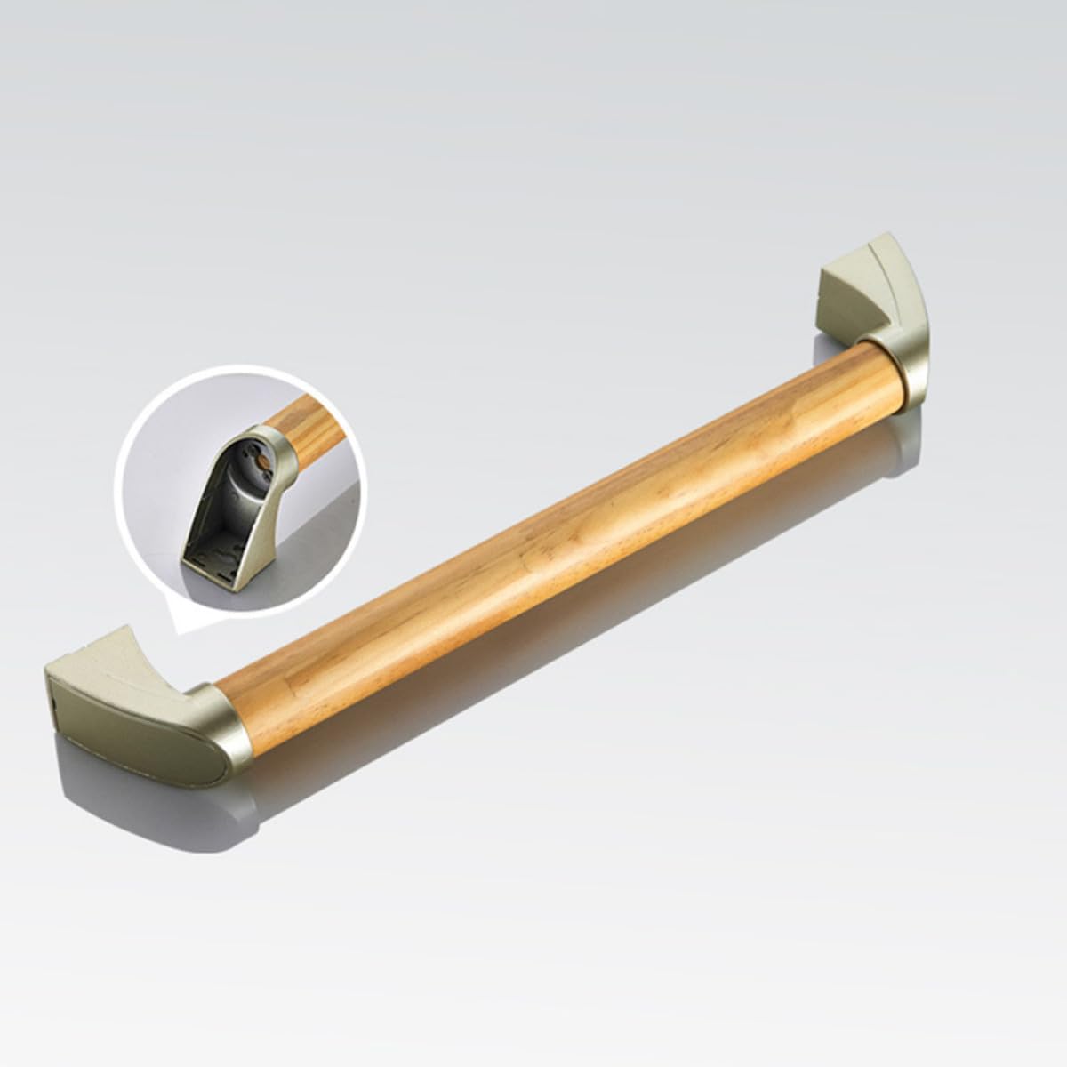 Cabilock Pasamanos Multifuncional de Aluminio de Baño Antideslizante de Aleación Madera, Barra de Apoyo Seguridad para Ducha Hogar