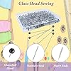 Sunenlyst Sewing Pins, 500 Pcs Straight Pins Ball Glass Head Pin with 1.5 Inch, Quilting Pins for Fabric, Black Pin for Jewelry DIY, Craft and Sewing Supplies #2