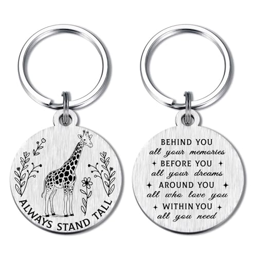 Alotozo Giraffe Keychain Gifts - Always Stand Tall Inspirational Gift