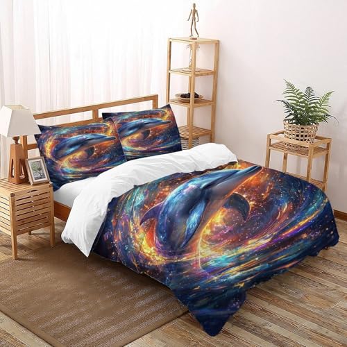 Linge de lit dauphin 3 pièces de qualité supérieure en 260x220cm
