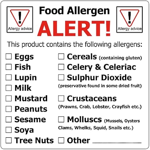 60mm Square Alert! Food Allergy Cover